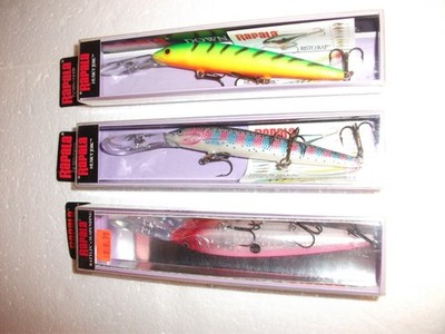 Lot Of 3 Rapala Down Deep Husky Jerk Lures In Box Never used