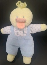 Vintage EDEN Terry Cloth Duck - Pastel Blue Overalls - Polka Dots - Lovey - HTF