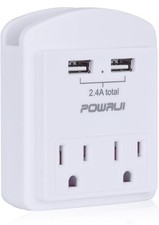 Outlet Extender USB Wall Charger POWRUI Multi Plug Wall Outlet Splitter NEW