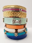 Vintage Bangle Bracelet  Pink Blue Gold Orange Bow Rinestone Set Of 8 — photo 1