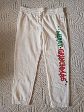 Dr Seuss The Grinch Merry Grinchmas Cream Jogger Sweatpants XL Unisex NEW