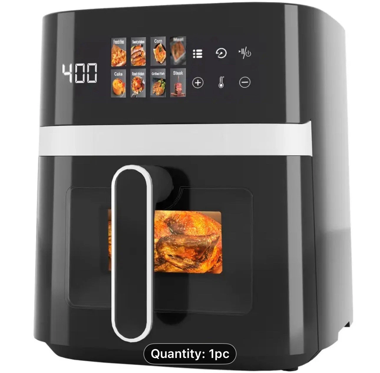 5-Quart Air Fryer, 8 Presets, 6-in-1 Multi-Function, Rack, Light & Window