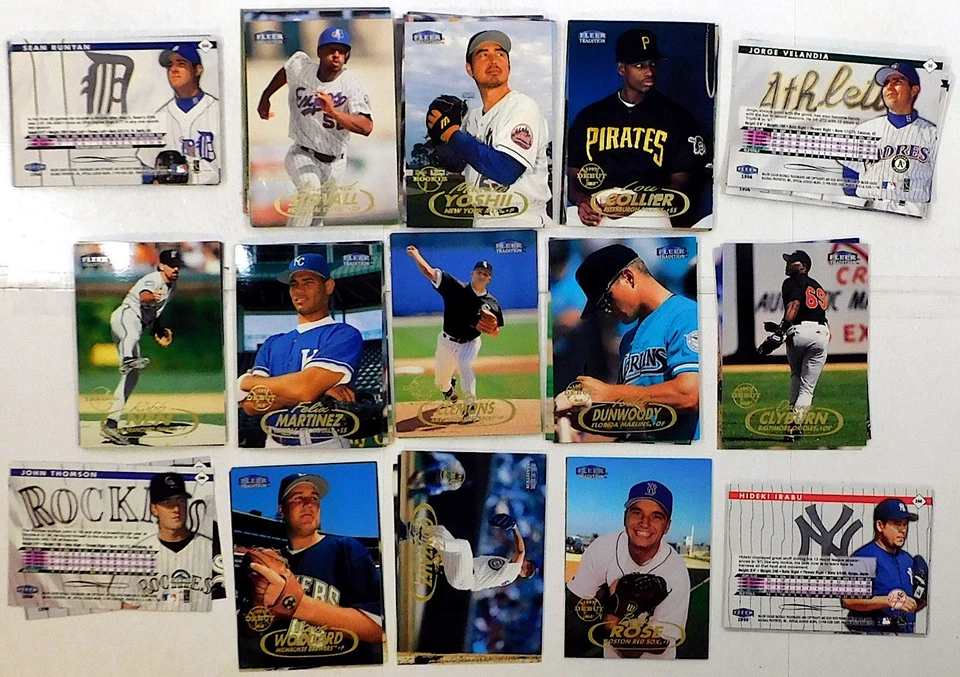 Lote de 99 tarjetas de béisbol Fleer Tradition MLB 1997-1998 debut negociado novato Foto 2 de 2