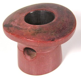 ca1910s NATIVE AMERICAN SIOUX INDIAN CATLINITE TOP HAT FORM EFFIGY PIPE BOWL