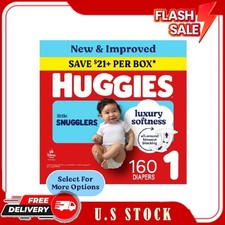 Huggies Little Snugglers Fragrance Free Diapers Size 1 160 ct New