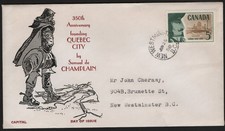 Can 379- 1958 5c Founding of Quebec - FDC By Capital