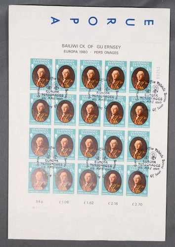 MayfairStamps Guernsey FDC 1980 Admiral Lord de Sausmarez Europa Souvenir Sheet