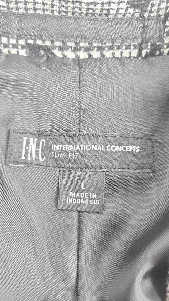 INC International Concepts Men's Blazer W/ Embriodered Floral Black/White Size L - Image 2 of 4