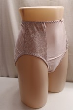 Vintage Sissy Pink Princess High Waist Light Tummy Control Satin Lace Panties2XL