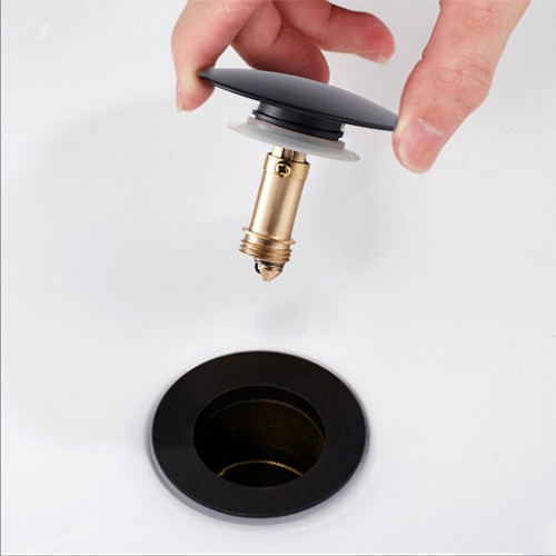 Matte Black Basin Waste-Pop Up Bathroom Sink Push Button Click Clack-Plug 66mm - Picture 17 of 20