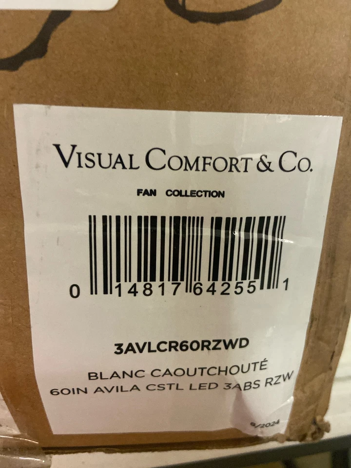 Generation Lighting Avila 3AVLCR60RZWD 60 英寸哑光白色 LED 吊扇带遥控器 — 第 2/2 张图片