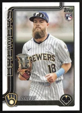 2025 Topps Update Series Base Drew Avans RC Milwaukee Brewers #US92