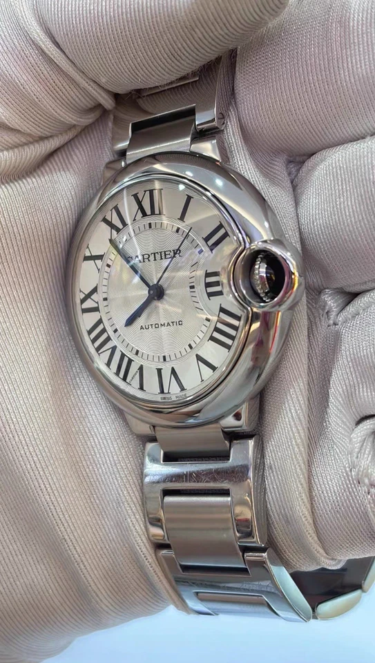 Cartier Ballon Bleu W6920046 stainless steel strap /Purple leather strap 36mm - Image 4 of 4