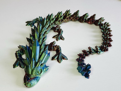 Großer 3D gedruckter KRISTALL Drache JEDE Farbe voll beweglich