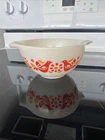 Vintage Pyrex FRIENDSHIP Orange & Red Birds  White Bowl 441 1-1/2 Pint