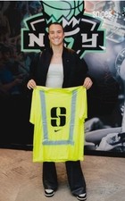 Sabrina Ionescu Nike Neon Construction 3T Shirt New York Liberty SGA 7/26 Sz XL