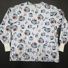 Barco Uniforms Mickey Minnie Mouse Scrub Top Long Sleeve Sailor Size Large