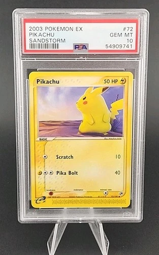 PSA 10 Gem Mint 2003 Pokemon EX Sandstorm Pikachu #72 Non Holo