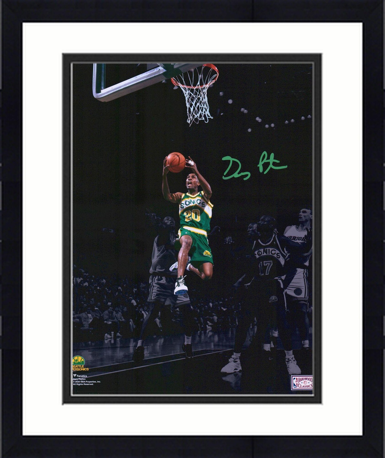 Gary Payton Autographed Signed Seattle Supersonics Framed 11" x 14" Spotlight Photo 