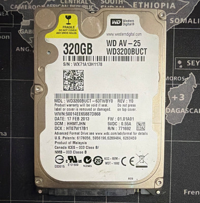 Western Digital WD AV-25 WD3200BUCT 320GB 2.5'' SATA 5400RPM 16MB HDD