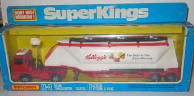 MATCHBOX SUPERKINGS K-3 GRAIN TRANSPORTER 'KELLOGG'S' MINT / PERFECT MIB
