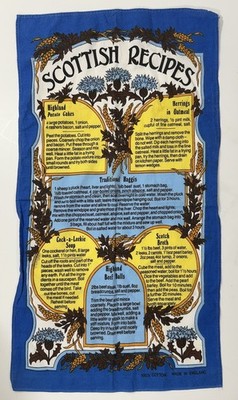 Traditional Scottish Recipes Cotton Tea Dish Towel Tapestry Blue 15.75'' x 29''