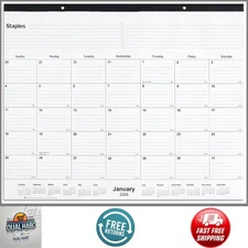 2026 Monthly Desk Pad Calendar 21.75"x17" Large Planner White/Black ST12951-26