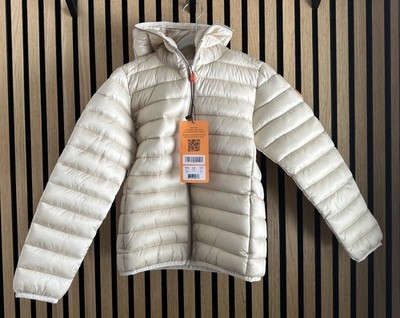 NWT Save The Duck Girl's Iris Puffer Jacket Beige Size 8