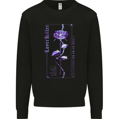 AWDis Lover Killer Rose Gothic Sweatshirt Pullover Schwarz Rundhalsausschnitt