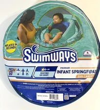 SwimWays Premium Infant Spring Float Sun Canopy 35x29 Baby Pool Seat  Unopened