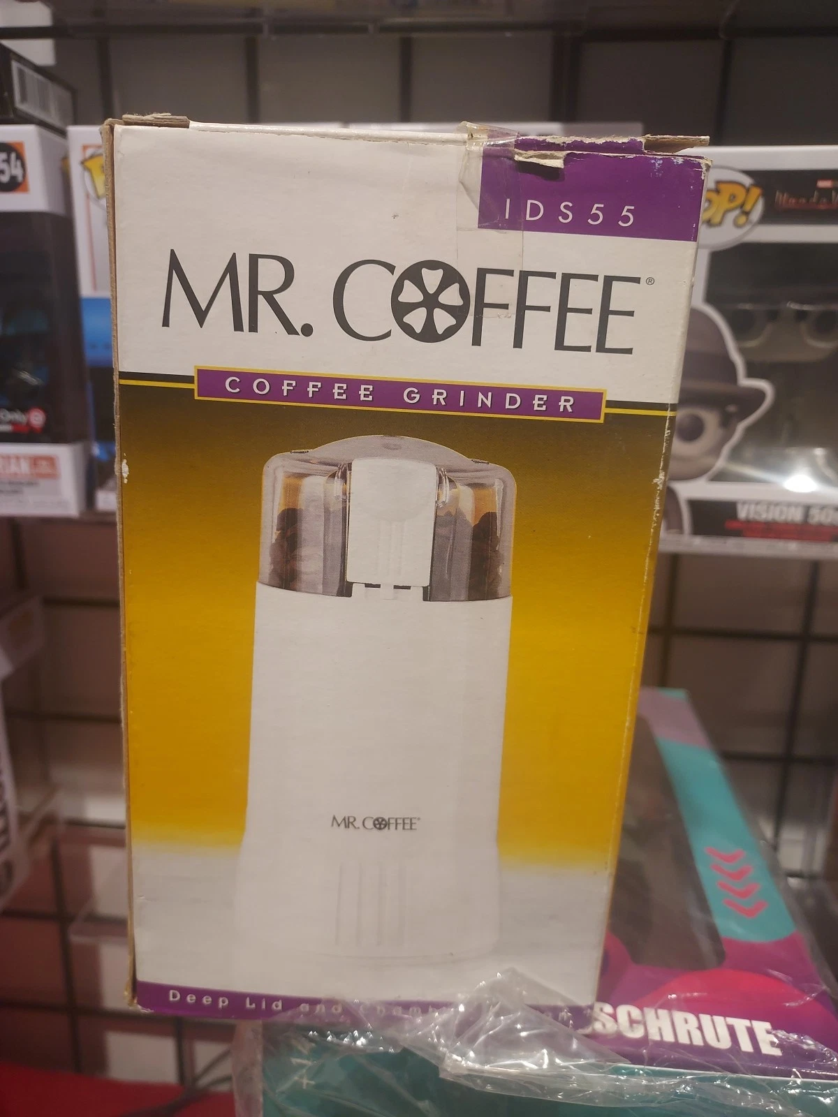 New Mr. Coffee Coffee Bean Spice Grinder White Electric Model IDS55 Never Used