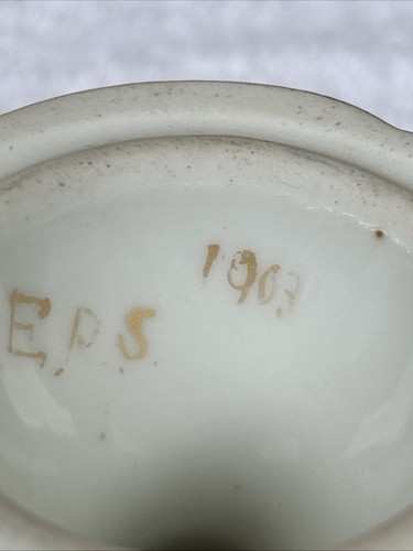 Charles Ahrenfeldt Limoges France Depose Pedestal Dish 1903 Moriage 6" - Picture 6 of 16
