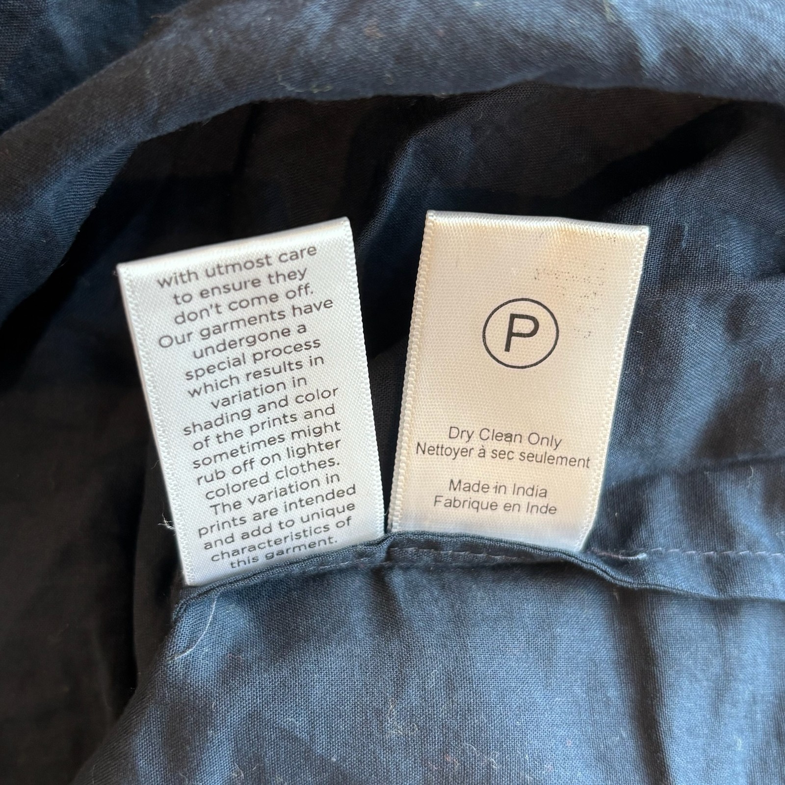 Hemant & Nandita Thea Midi Dress S Navy Belted Maxi Embroidered Cotton Boho NWT