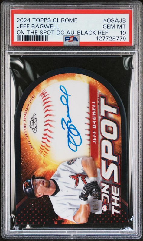 2024 Topps Chrome On The Spot Die-Cut Autographs Jeff Bagwell Black 9/10 PSA 10