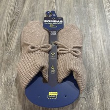 Bombas Women's Gripper Slipper Bootie Size Medium 9-11.5 Taupe Sherpa New