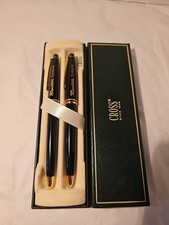 Cross 801-1 Navy Blue PEN/PENCIL Set in Green Case Logo Rapistan Systems New
