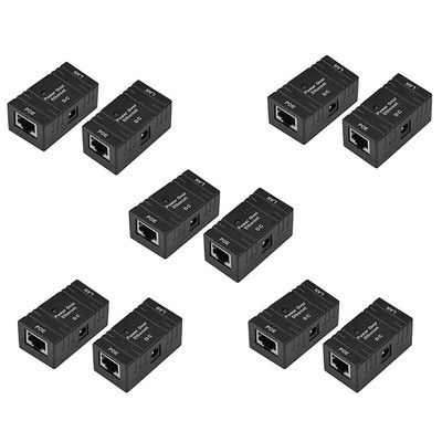 10PCS Passiver RJ-45 POE-Injektor-Splitter über Ethernet-Adapter