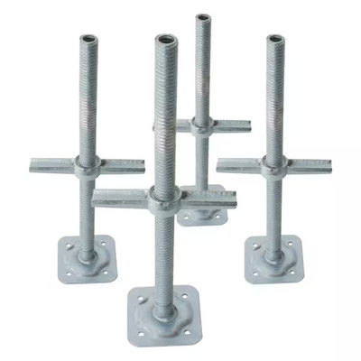 24-Inch Galvanized Steel Adjustable Leveling Jacks with Heavy-Duty Base Plate...