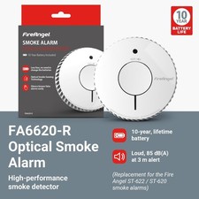 FireAngel Optical Detector Fire Smoke Alarm FA6620-R 10 Year Battery White New