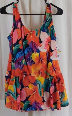 Maxine of Hollywood Women's Standard Seam Front Swimdress Muticolor Size 16W