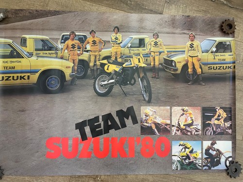 Vintage 1980 Suzuki Motocross team poster- Howerton,LaPorte, Barnett, Schultz-My
