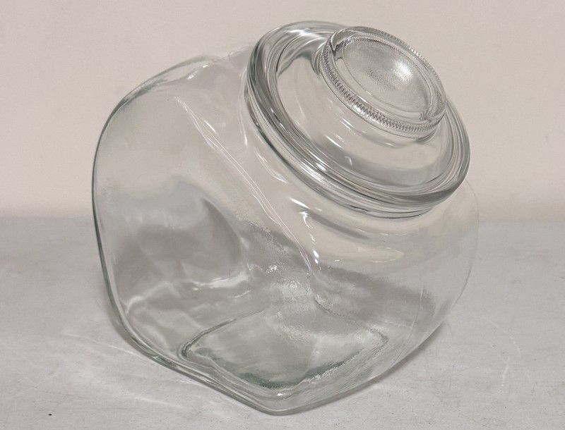 Vtg Bartlett Collins General Store Tilt Glass Candy Jar Canister & Lid PRISTINE