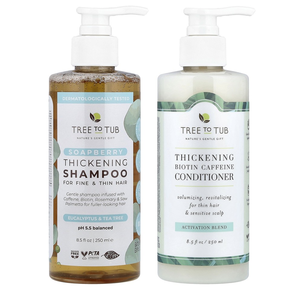 Thickening Shampoo & Conditioner Set, Soapberry, 2 Piece Set, 8.5 fl oz (250 ml)