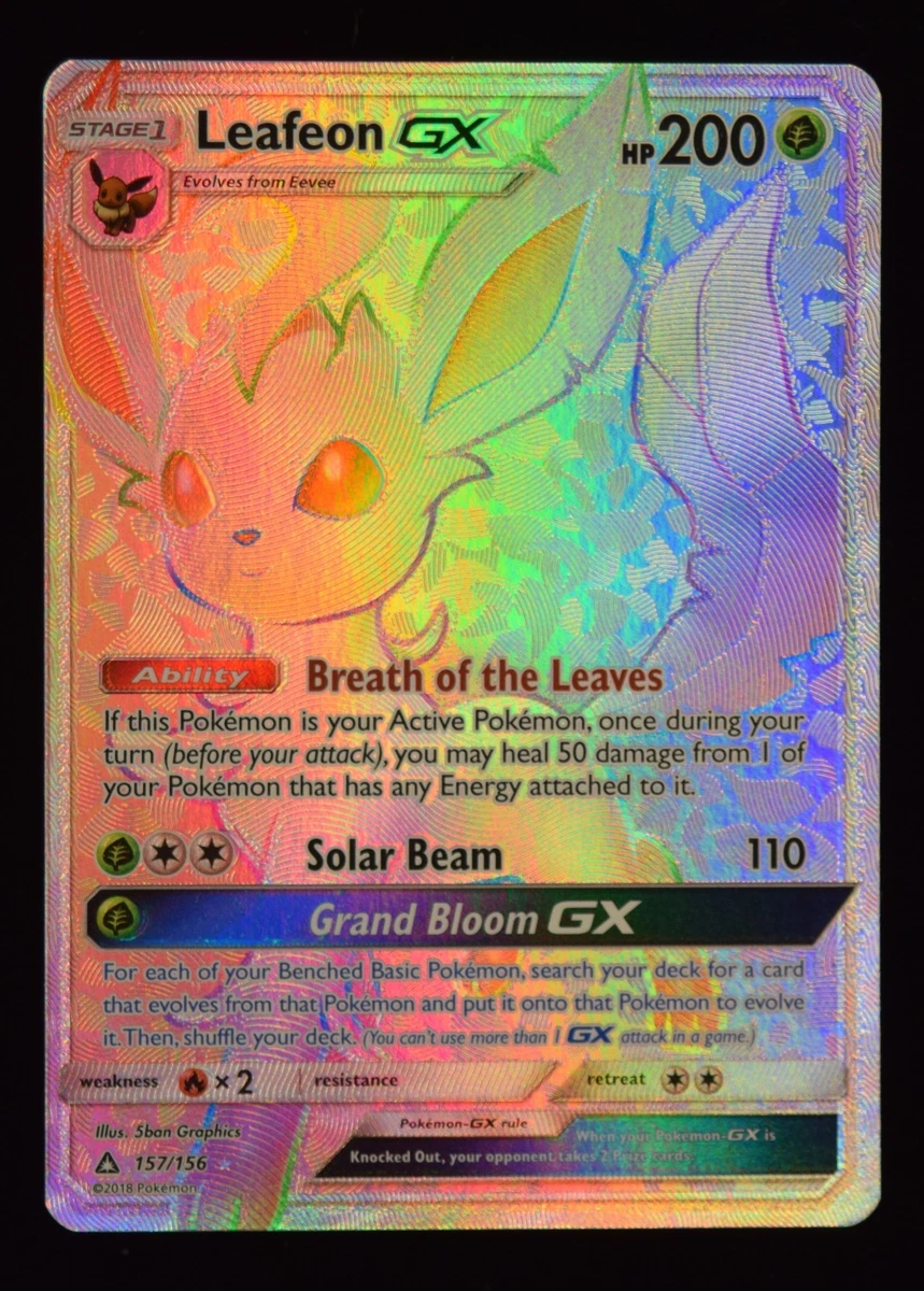leafeon gx pokemon card price Leafeon GX Ultra Rare SM Ultra Prism 13/156 Grass Holofoil Pokemon Card