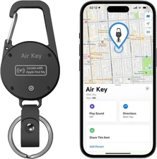 Keychain with Tracker, Key Finder Built-in Anti-Loss Tracker, Works with Apple F