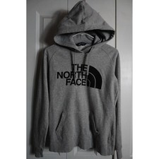 The North Face Hoodie Size S Womens Athletic Gray Black Logo Pullover Sweatshirt