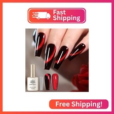 Born Pretty Cat Magnetic Eye Gel Nail Polish, Red Holographic Glitter Shiny Spar