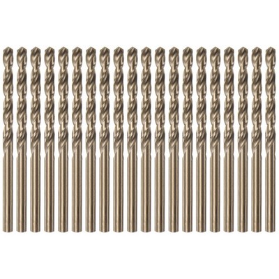 20pcs Cobalt Drill Bit 0.2'' 5mm Drilling Dia M35 Twist Drills Hex Shank Bits