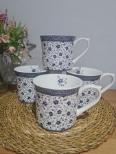 4 Sainsbury’s HOME blue & white ceramic coffee  Mugs
