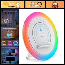 Wireless Charging Bluetooth Speaker with Night Light, Color Changing Lamp for Ki